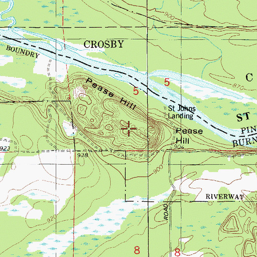 Topographic Map of Pease Hill, WI