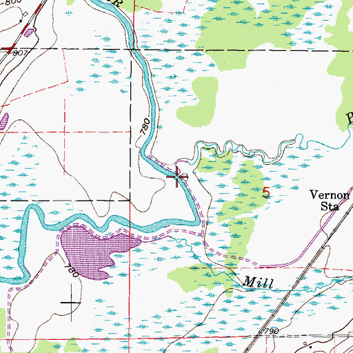 Topographic Map of Pebble Brook, WI