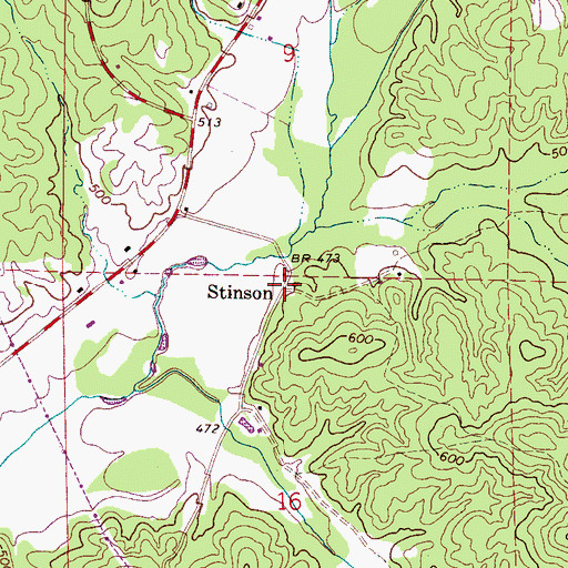 Topographic Map of Stinson, AL