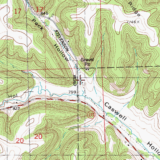 Topographic Map of Peck Hollow, WI