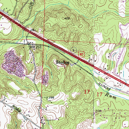 Topographic Map of Stokes, AL