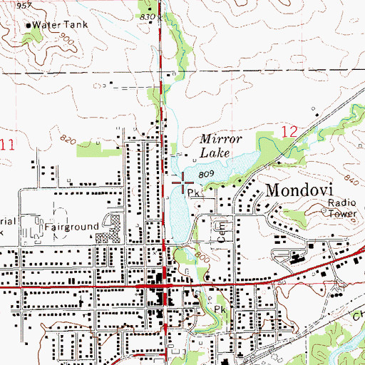 Topographic Map of Peeso Creek, WI
