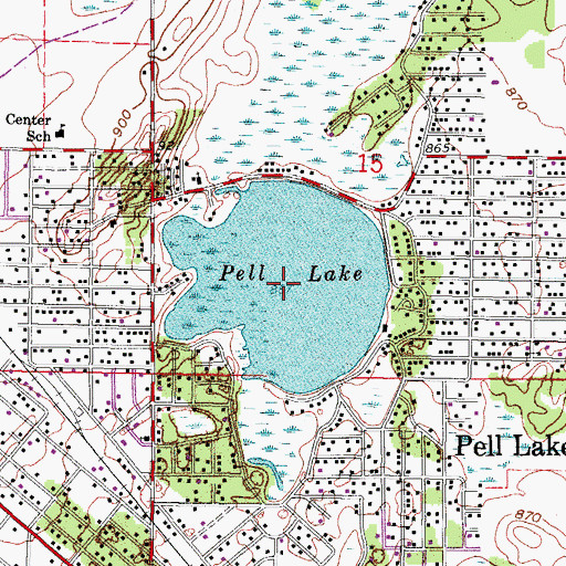 Topographic Map of Pell Lake, WI