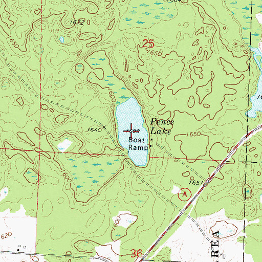 Topographic Map of Pence Lake, WI