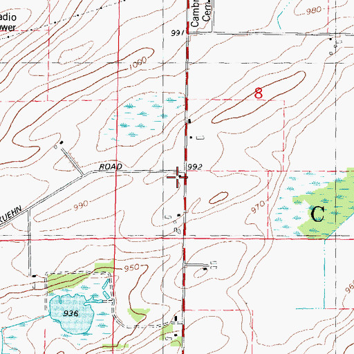Topographic Map of Penrhos School, WI