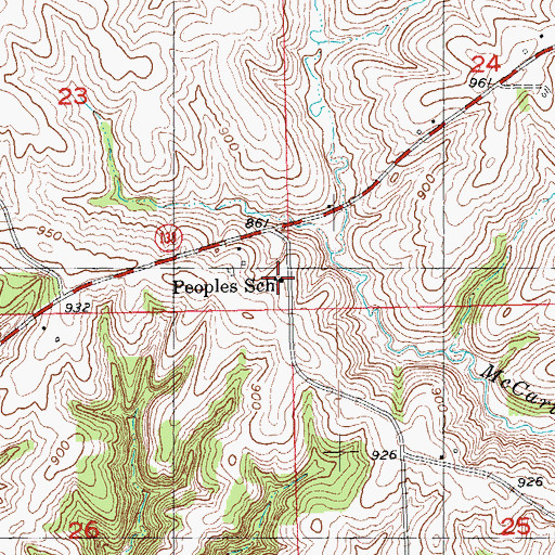 Topographic Map of Peoples School (historical), WI