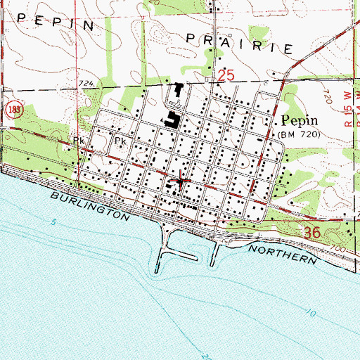 Topographic Map of Pepin, WI