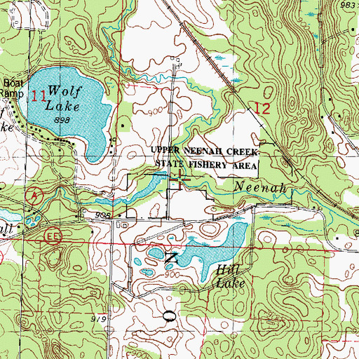 Topographic Map of Peppermill Creek, WI
