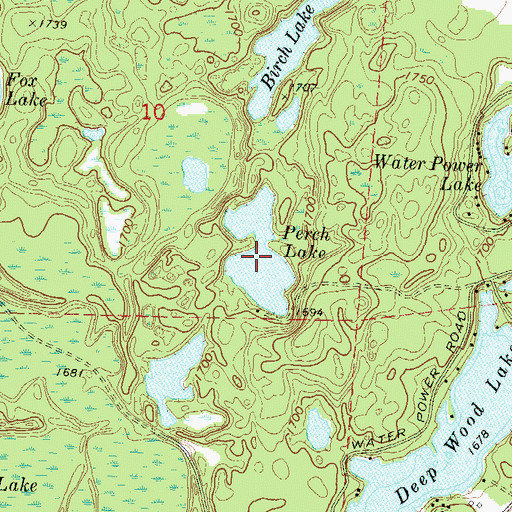 Topographic Map of Perch Lake, WI