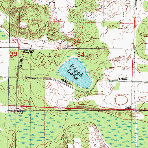Topographic Map of Perch Lake, WI