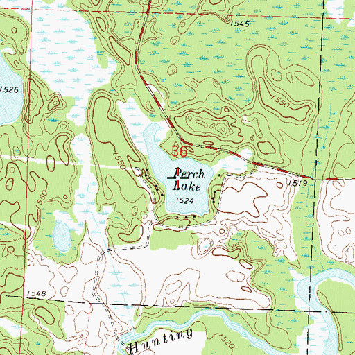 Topographic Map of Perch Lake, WI