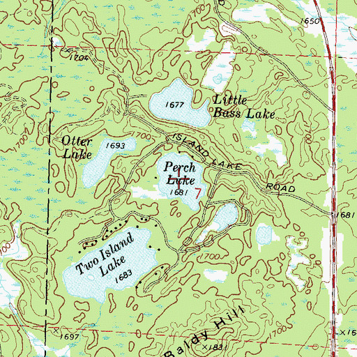 Topographic Map of Perch Lake, WI