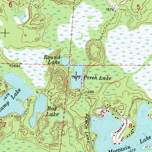Topographic Map of Perch Lake, WI
