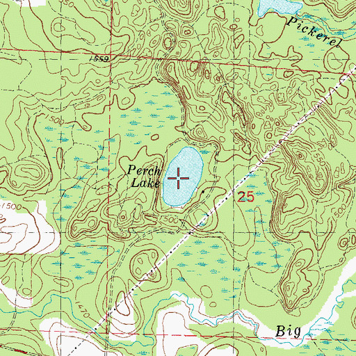 Topographic Map of Perch Lake, WI