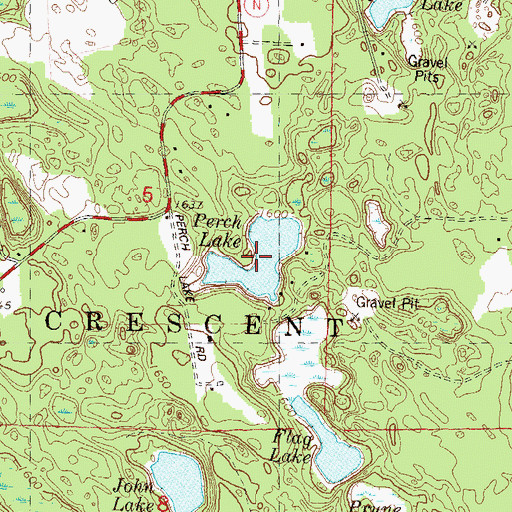 Topographic Map of Perch Lake, WI