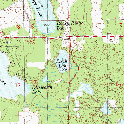 Topographic Map of Perch Lake, WI