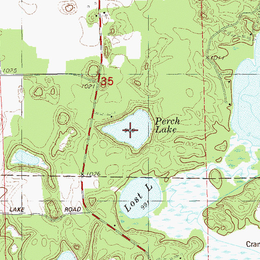 Topographic Map of Perch Lake, WI