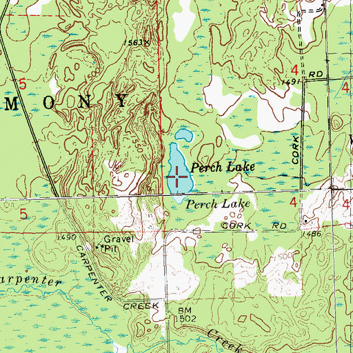 Topographic Map of Perch Lake, WI