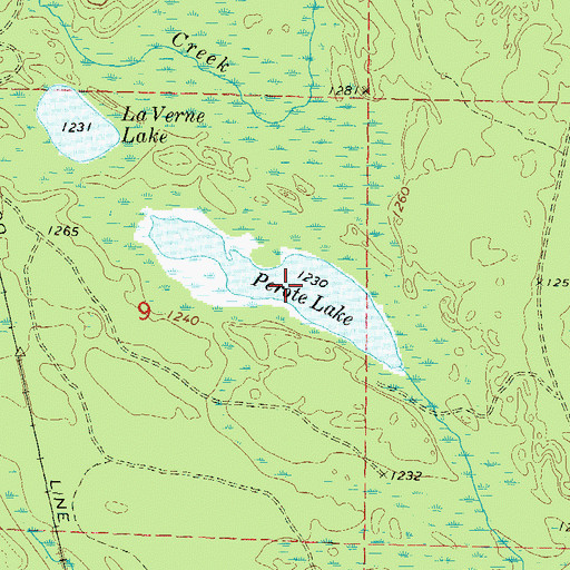 Topographic Map of Perote Lake, WI