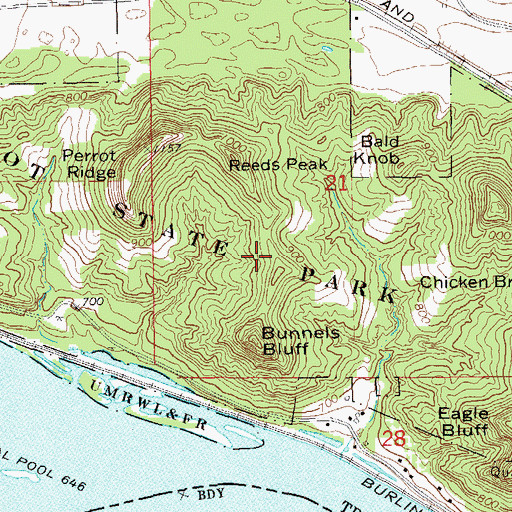 Topographic Map of Perrot State Park, WI
