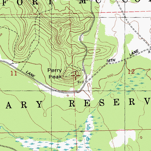 Topographic Map of Perry Peak, WI