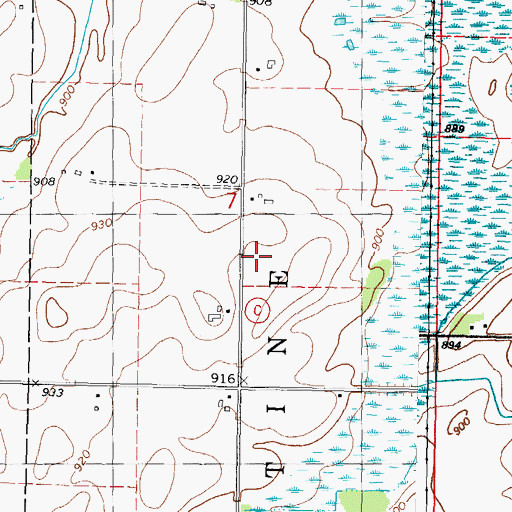 Topographic Map of Perry School, WI