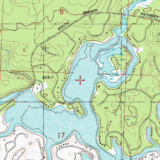 Topographic Map of Pestiga Lake, WI