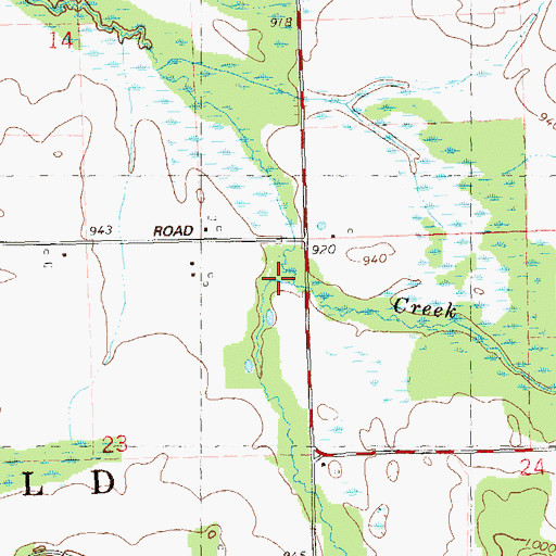 Topographic Map of Pete Coulee, WI