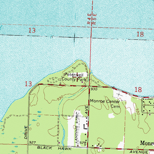 Topographic Map of Petenwell County Park, WI
