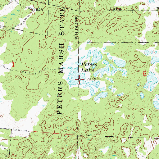 Topographic Map of Peters Lake, WI