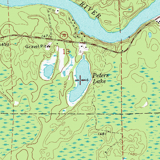Topographic Map of Peters Lake, WI