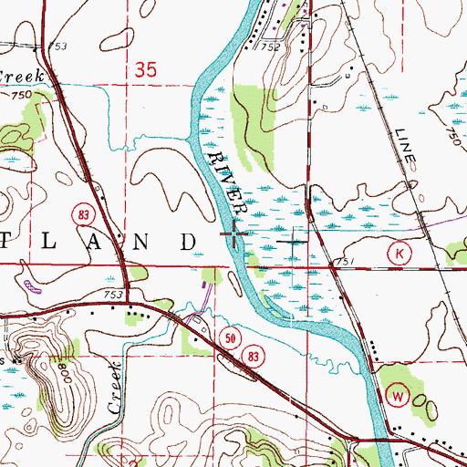 Topographic Map of Peterson Creek, WI