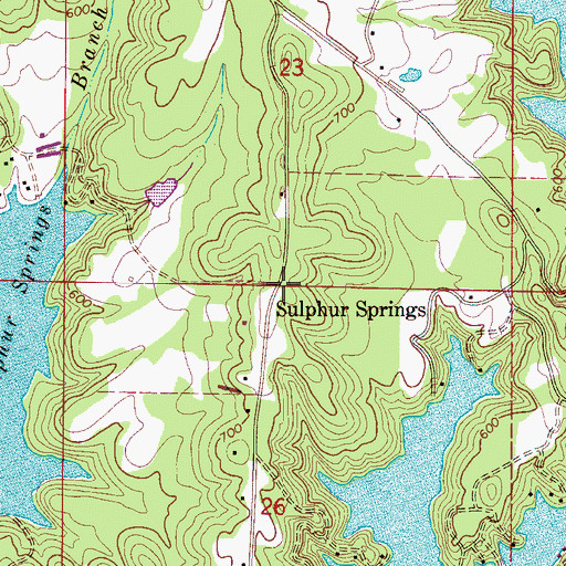 Topographic Map of Sulphur Springs, AL