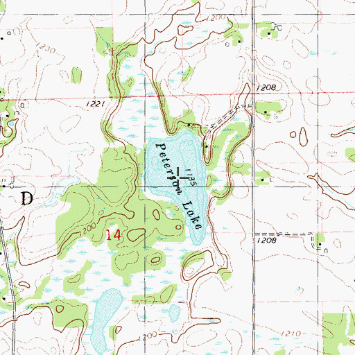 Topographic Map of Peterson Lake, WI