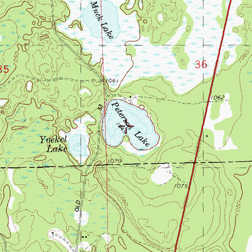 Topographic Map of Peterson Lake, WI
