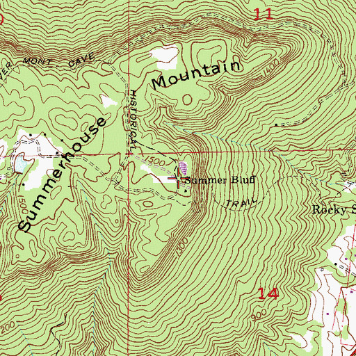 Topographic Map of Summer Bluff, AL