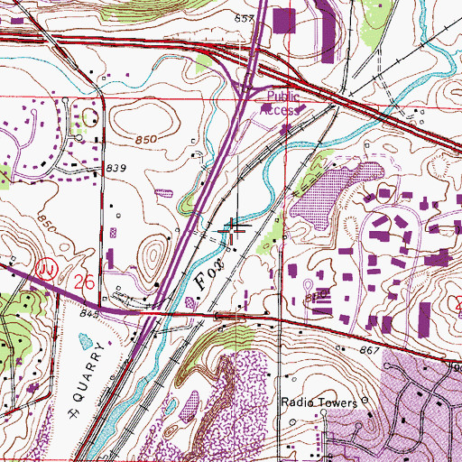 Topographic Map of Pewaukee River, WI