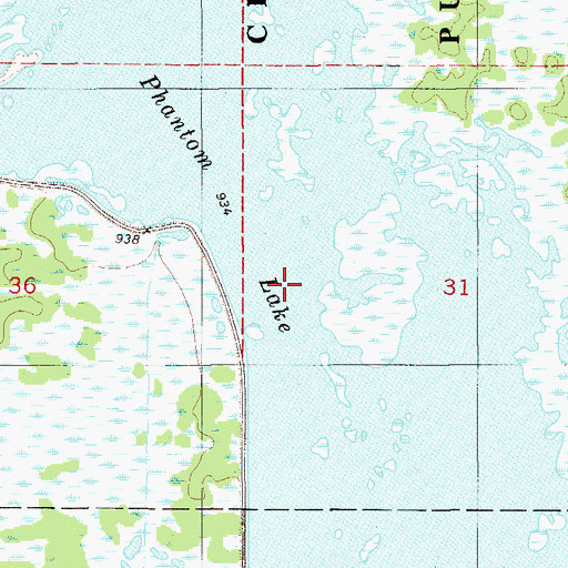 Topographic Map of Phantom Lake, WI