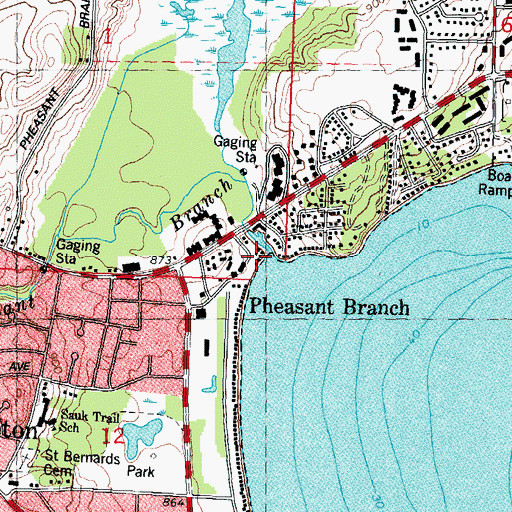 Topographic Map of Pheasant Branch, WI