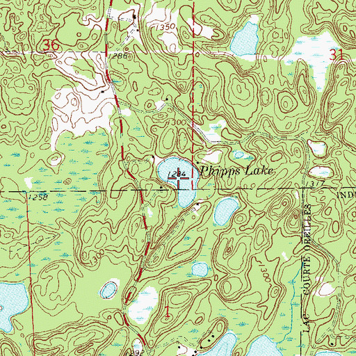Topographic Map of Phipps Lake, WI