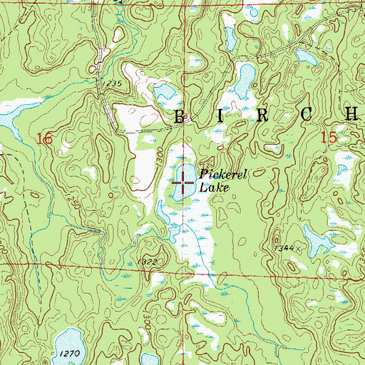 Topographic Map of Pickerel Lake, WI