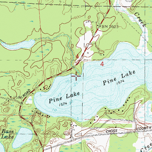 Topographic Map of Pickerel Lake Creek, WI