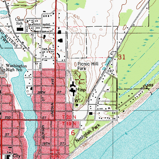 Topographic Map of Picnic Hill Park, WI