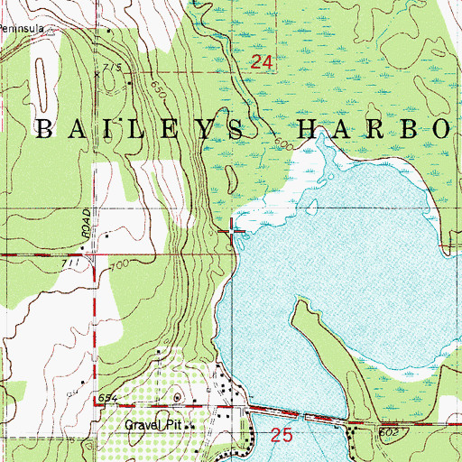 Topographic Map of Peil Creek, WI
