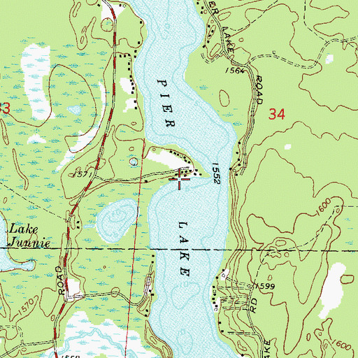 Topographic Map of Pier Lake, WI