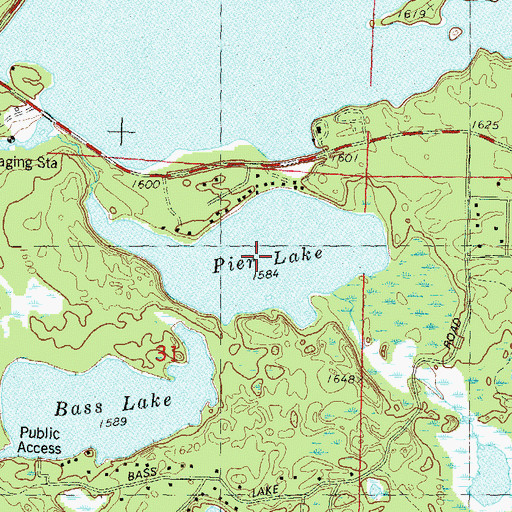 Topographic Map of Pier Lake, WI