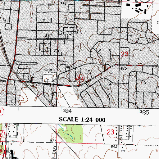 Topographic Map of Pier Elementary School, WI