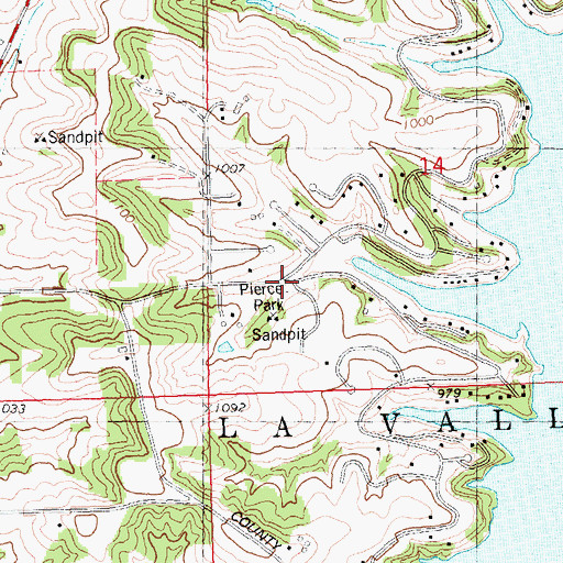 Topographic Map of Pierce Park, WI