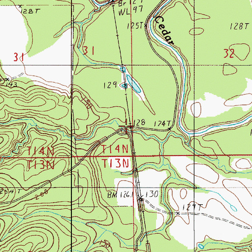 Topographic Map of Swink, AL