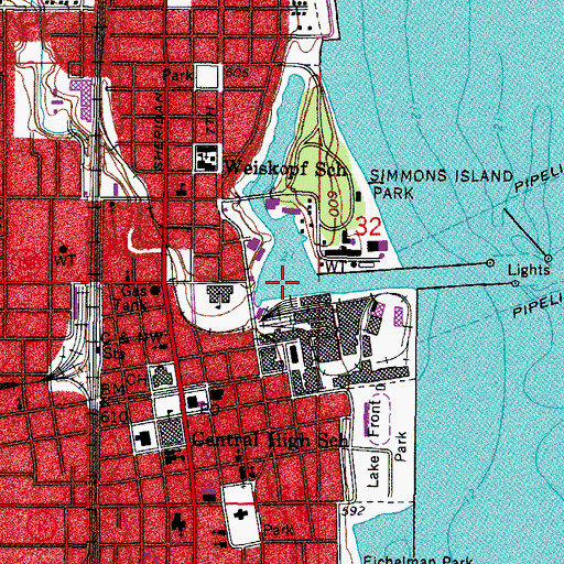 Topographic Map of Pike Creek, WI